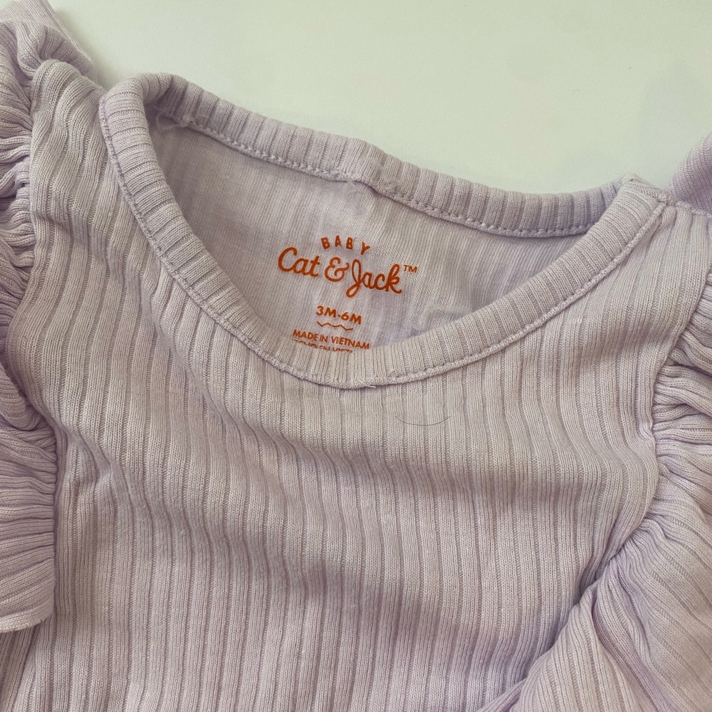 Ruffled Long Sleeve Kids One Piece Set - Pink and Purple Cat & Jack - Picture 3 of 3